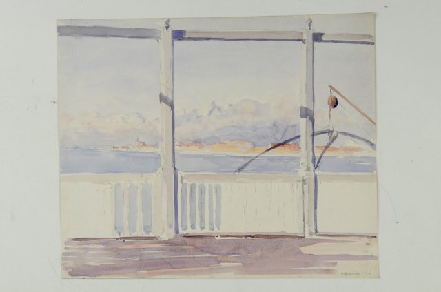 1917 - Pontile di Viareggio con bilancia da pesca